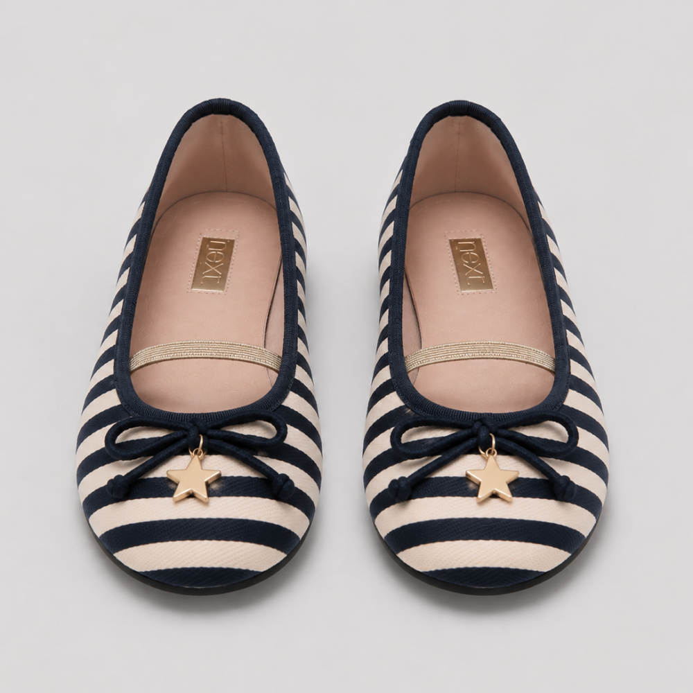 Next Girls Stripe Ballet Flats Size 31 | City Nest Kids