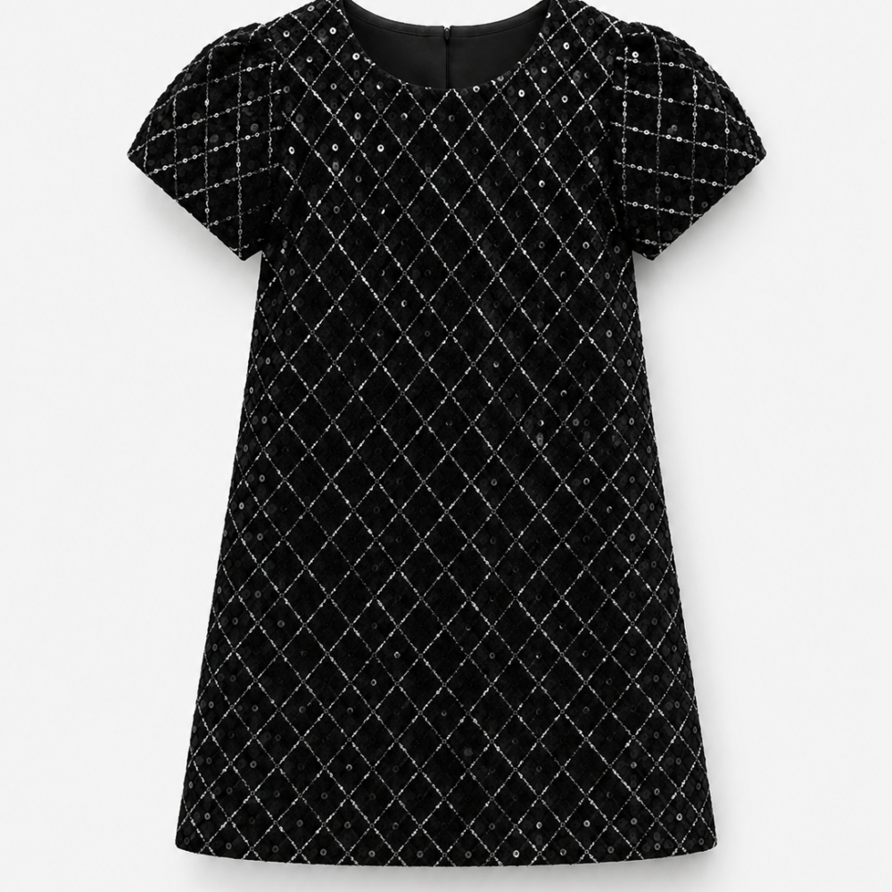 F&F Girls Black Sequin Occasion Dress Age 9 | City Nest Kids