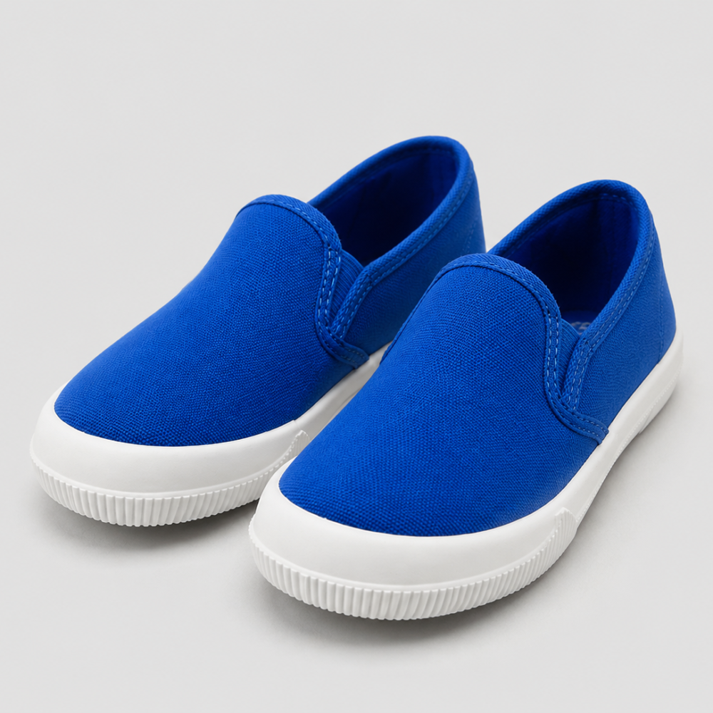 F&F Kids Blue Canvas Slip-On Shoes Size 28 | City Nest Kids
