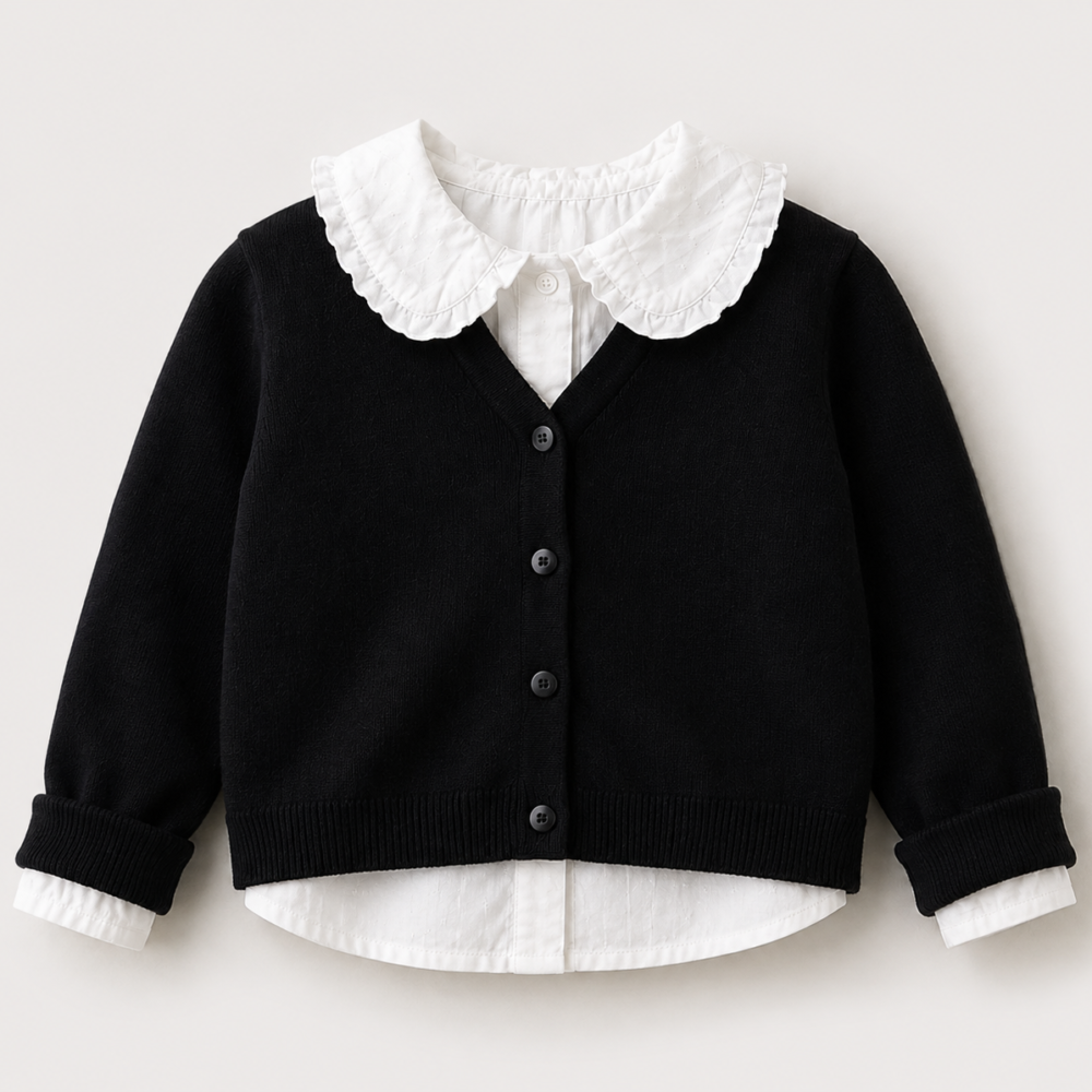 H&M Girls Cardigan and Heart Detail Jeans Outfit Age 4–5