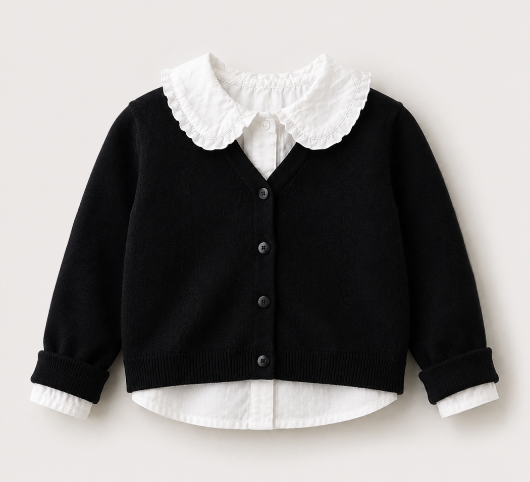 H&M Girls Cardigan and Heart Detail Jeans Outfit Age 4–5