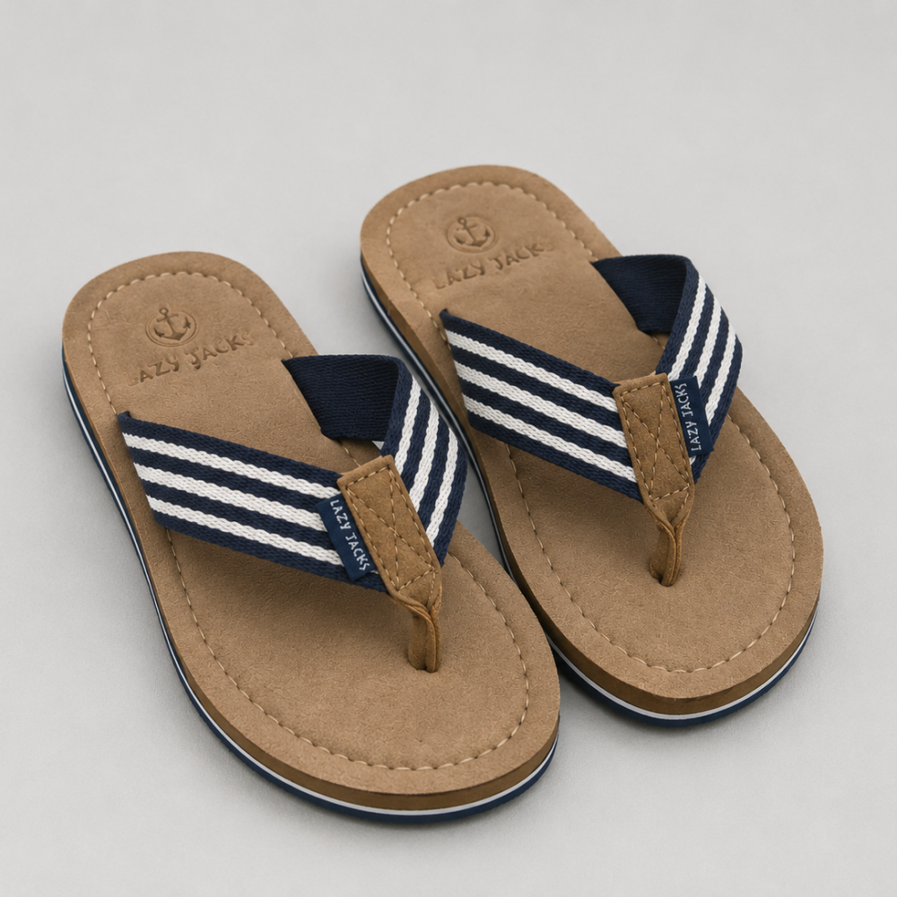 Lazy Jacks Boys Stripe Flip Flops Size 31 | City Nest Kids