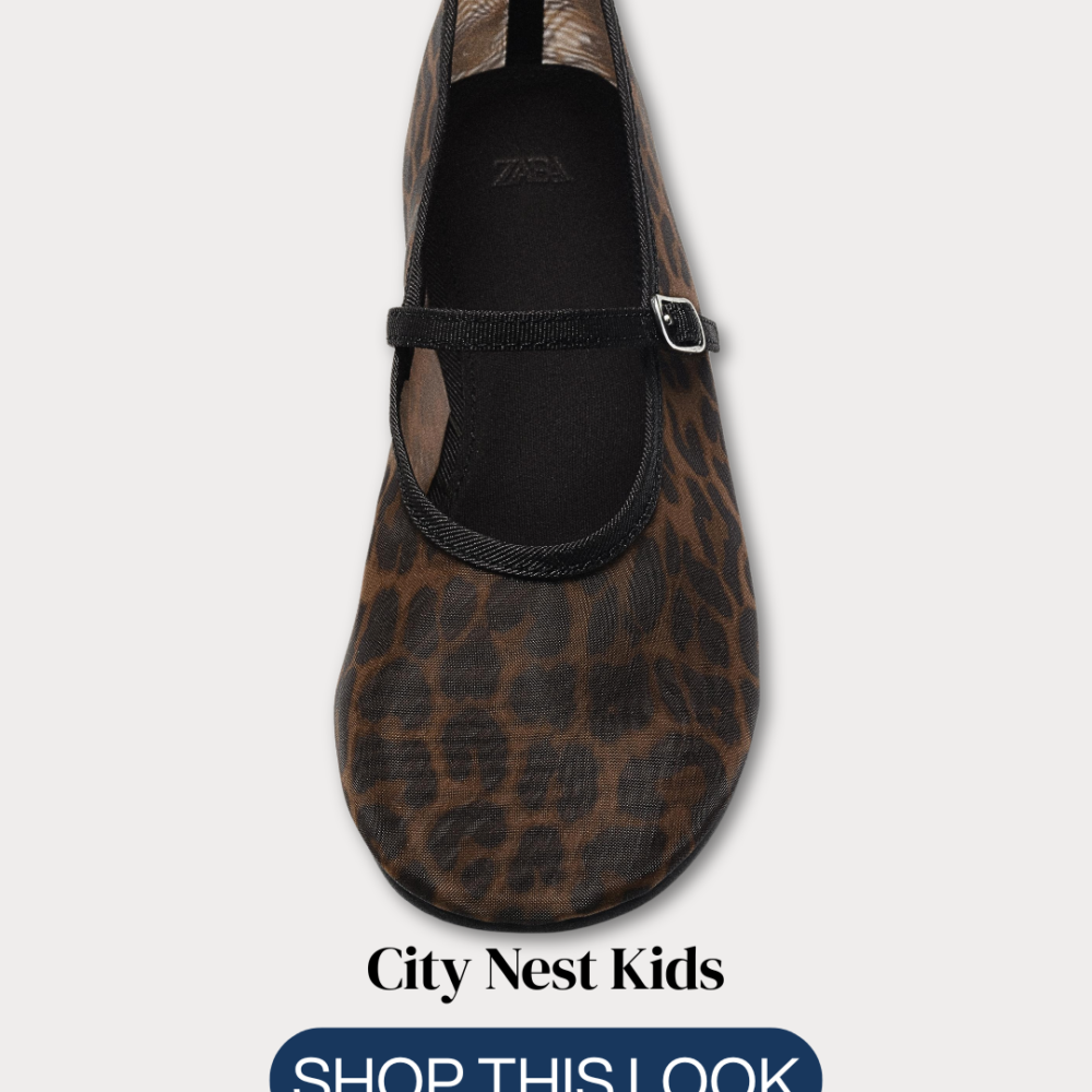 Zara Girls Leopard Print Mary Jane Shoes Size 31 | City Nest Kids