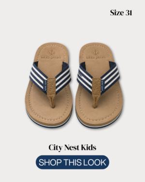 Lazy Jacks Boys Stripe Flip Flops Size 31 | City Nest Kids