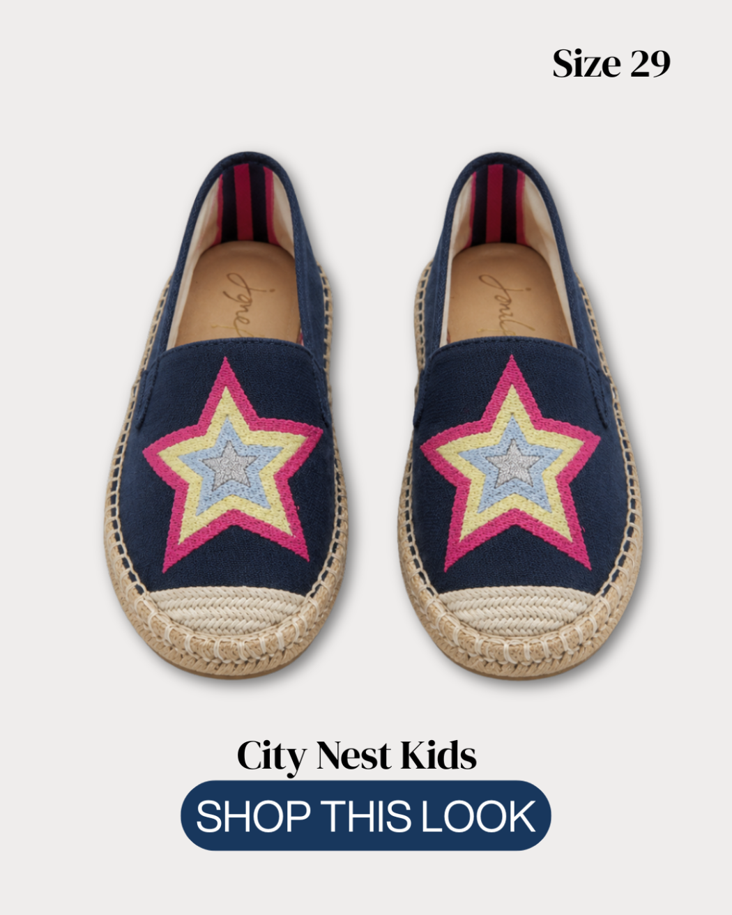 City Nest Kids (Instagram Post (45)) - 188 Joules Girls Star Espadrille Shoes Size 29 | City Nest Kids