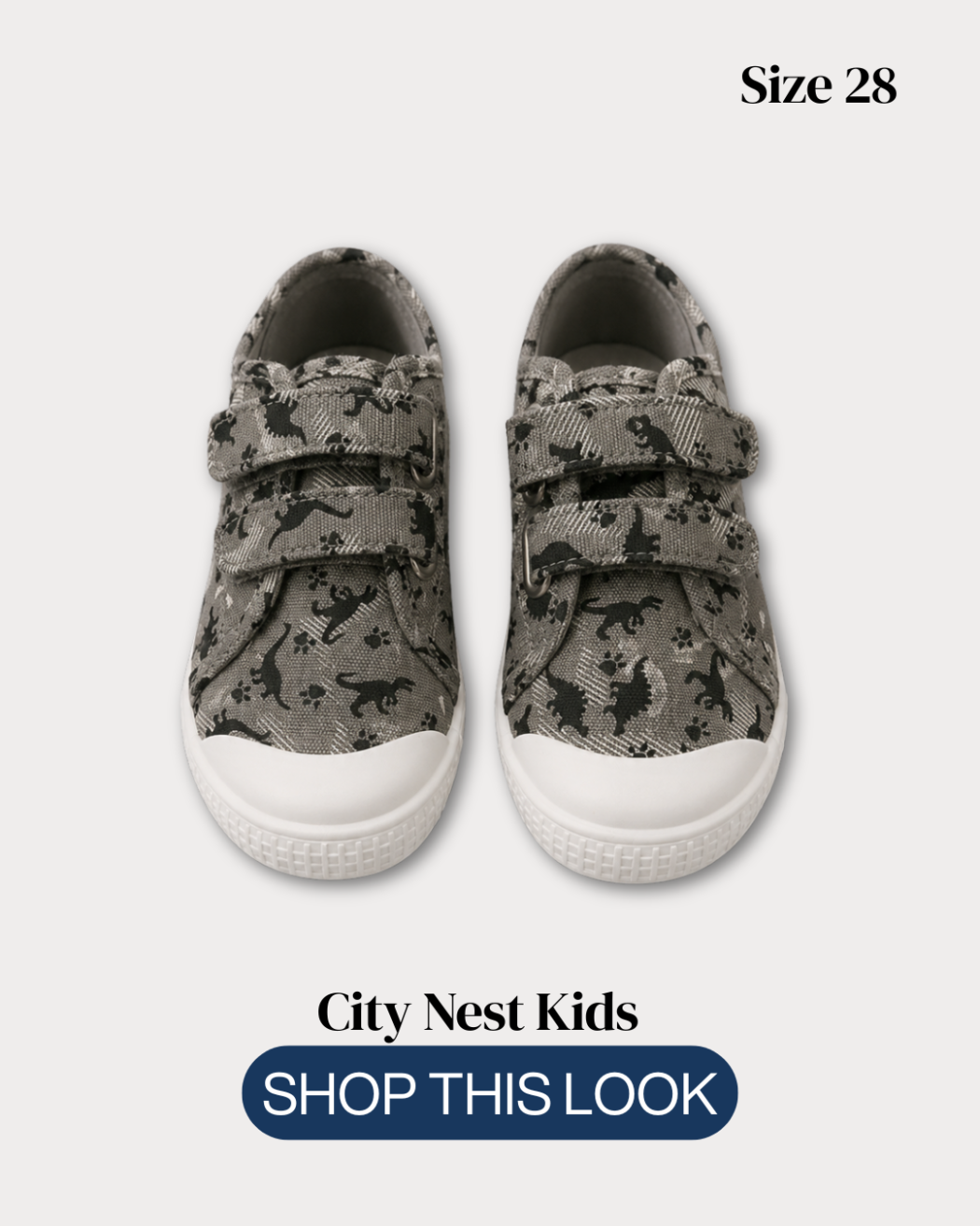 City Nest Kids (Instagram Post (45)) - 189 Canvas Dinosaur Print Trainers Size 28 | City Nest Kids