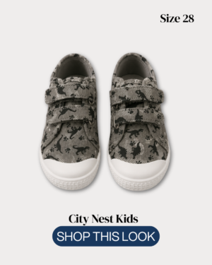 Canvas Dinosaur Print Trainers Size 28 | City Nest Kids