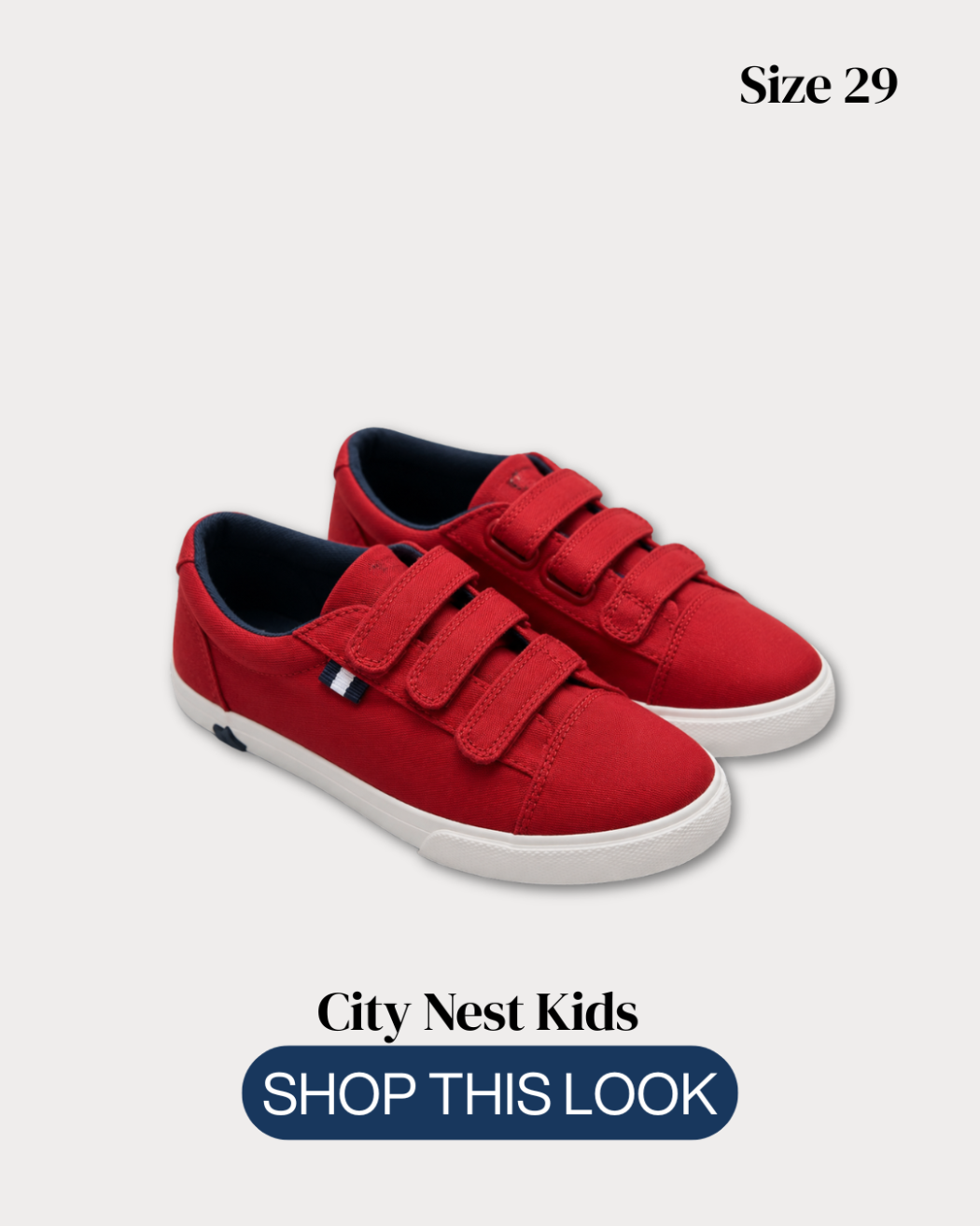 Next Kids Red Triple Strap Canvas Trainers Size 30 | City Nest Kids