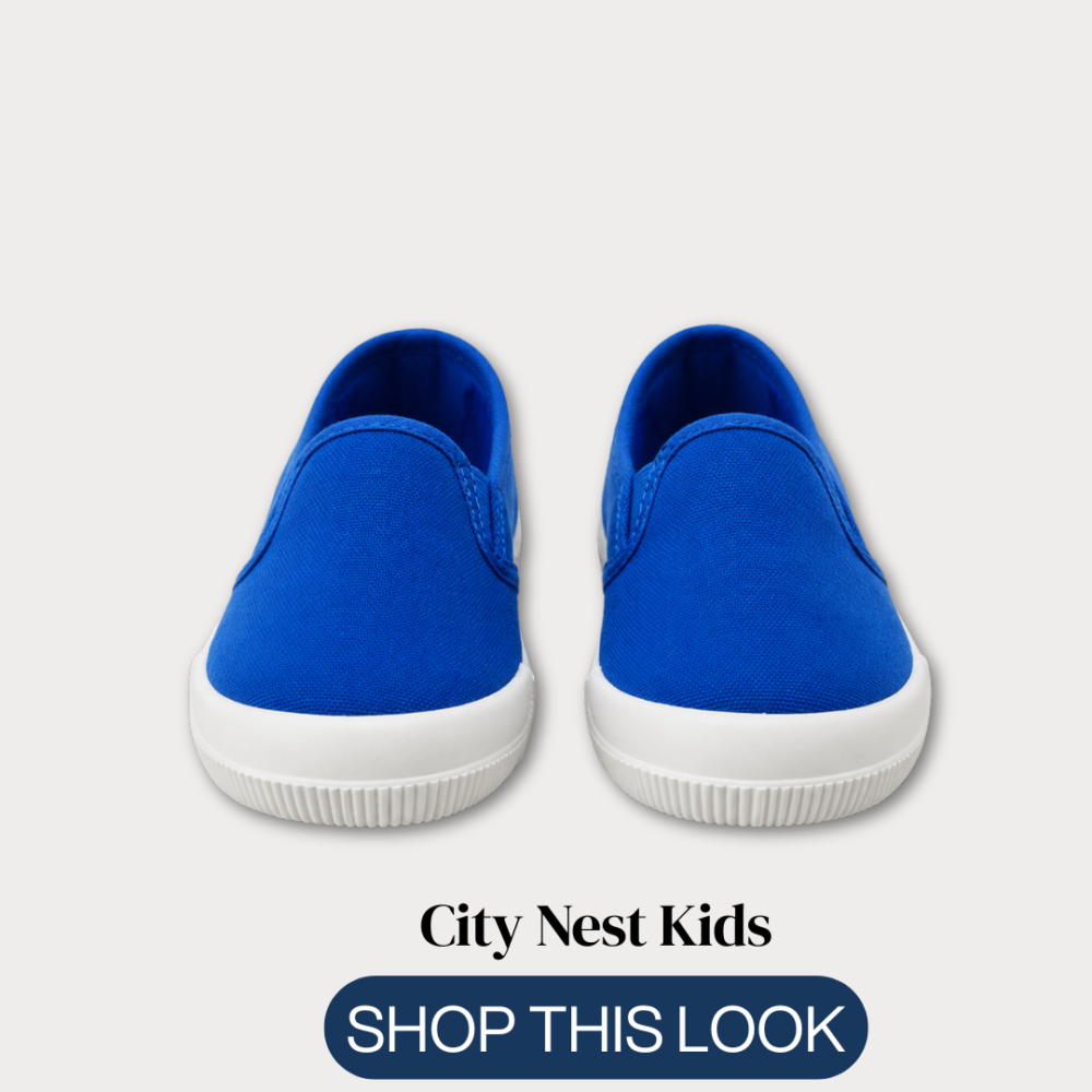 F&F Kids Blue Canvas Slip-On Shoes Size 28 | City Nest Kids