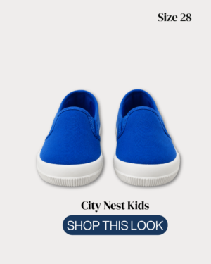 F&F Kids Blue Canvas Slip-On Shoes Size 28 | City Nest Kids