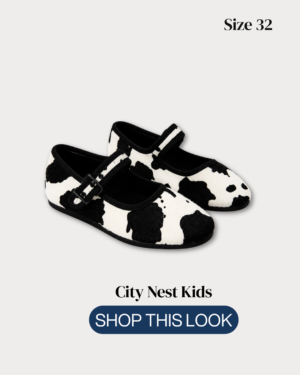 Zara Cow Print Mary Jane Shoes Size 32 | City Nest Kids