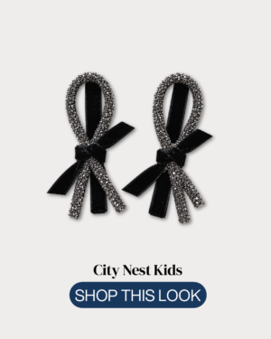 Black  Velvet Bow Hair Clips for Girls | City Nest Kids