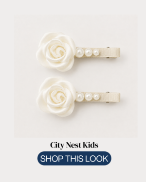 Luxury Camellia Pearl Hair Barrettes | City Nest Kids