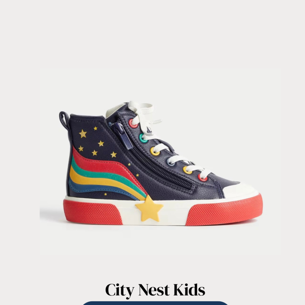 Copy of City Nest Kids (Instagram Post (45)) - 23 M&S Rainbow Star High Top Trainers for Girls | City Nest Kids