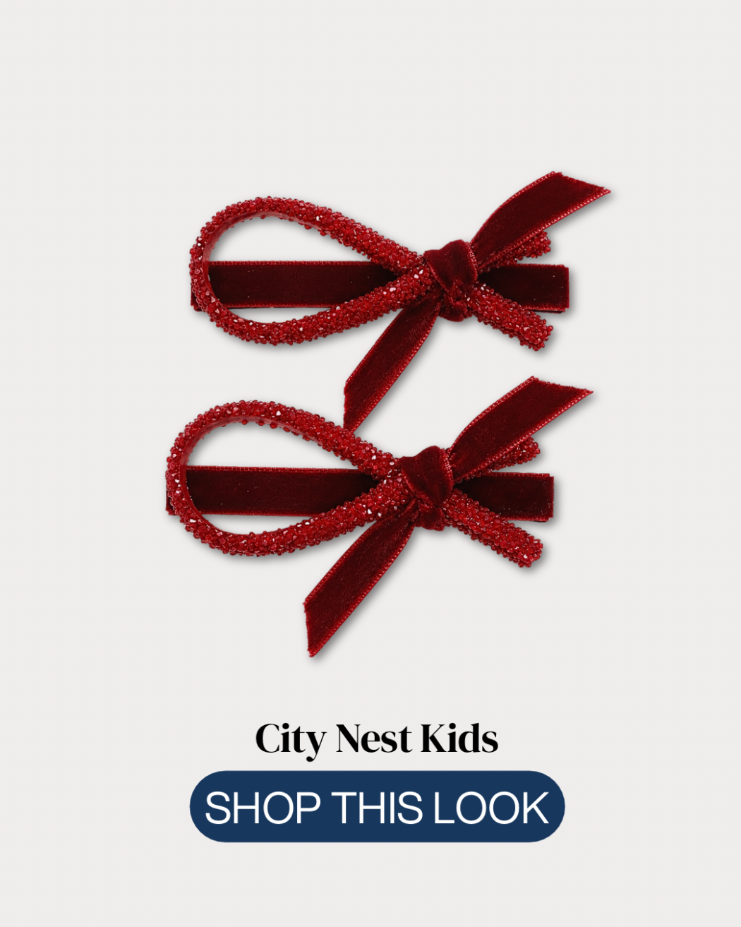 Red Velvet Bow Hair Clips for Girls | City Nest Kids