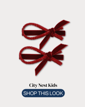 Red Velvet Bow Hair Clips for Girls | City Nest Kids