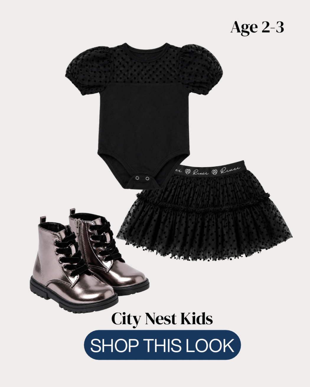 Copy of Copy of City Nest Kids (Instagram Post (45)) River Island Girls Black Tulle Skirt Outfit Set Age 2-3 | City Nest Kids