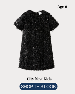Zara Girls Black Sequin Fringe Dress Age 6 | City Nest Kids