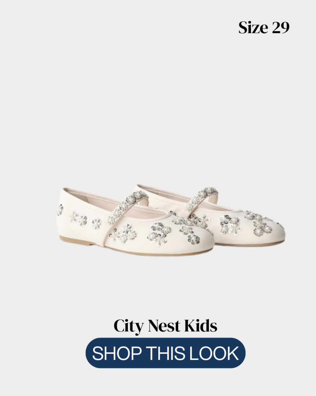 Zara Girls Embellished Ballet Flats Size 29 | City Nest Kids