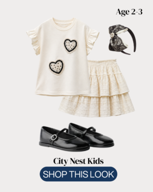 H&M Girls Heart Appliqué Skirt Set Age 2–3 | City Nest Kids