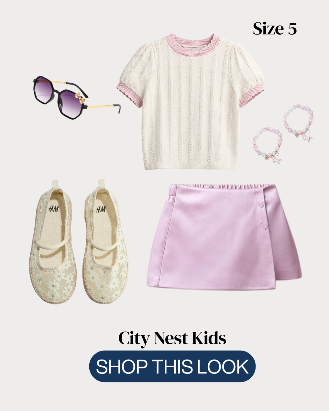 Zara Girls Pink Skort Outfit Set Age 5 | City Nest Kids