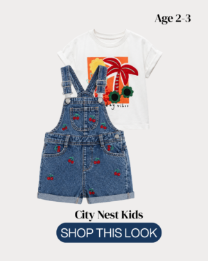 TU Girls Cherry Dungaree Shorts Set Age 2–3 | City Nest Kids