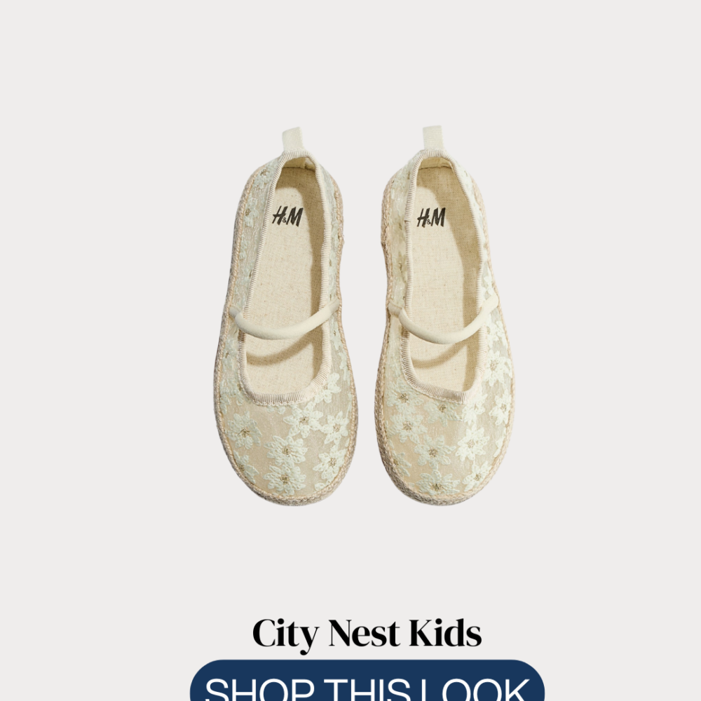 H&M Girls Floral Lace Ballet Shoes Size 29 | City Nest Kids