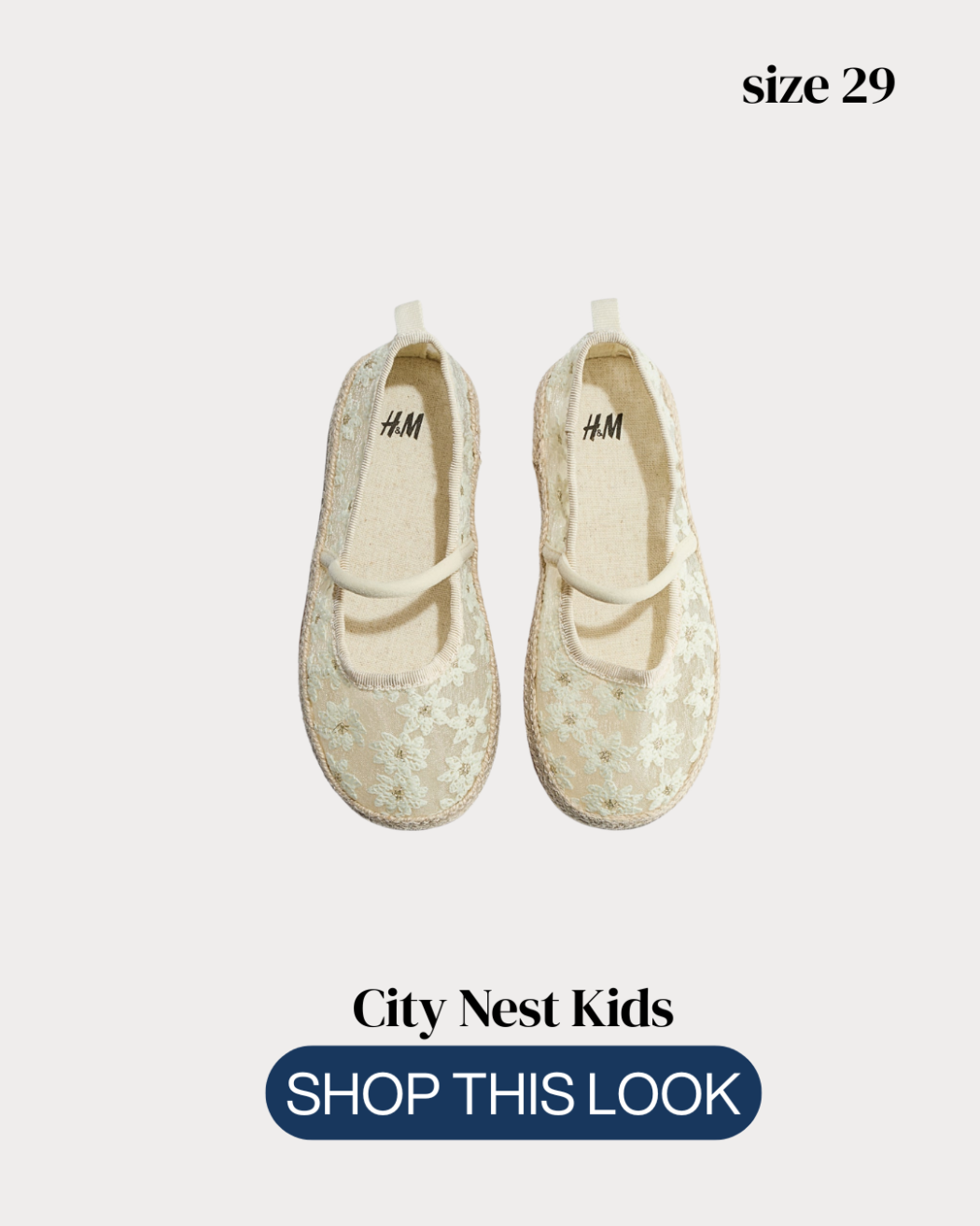 H&M Girls Floral Lace Ballet Shoes Size 29 | City Nest Kids