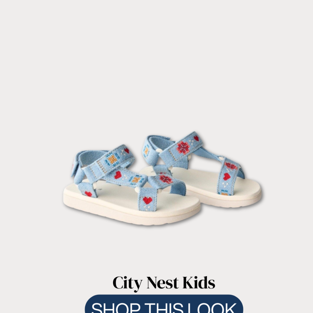 Copy of Copy of City Nest Kids (Instagram Post (45)) - 21 Zara Embroidered Denim Strap Sandals Size 28 | City Nest Kids