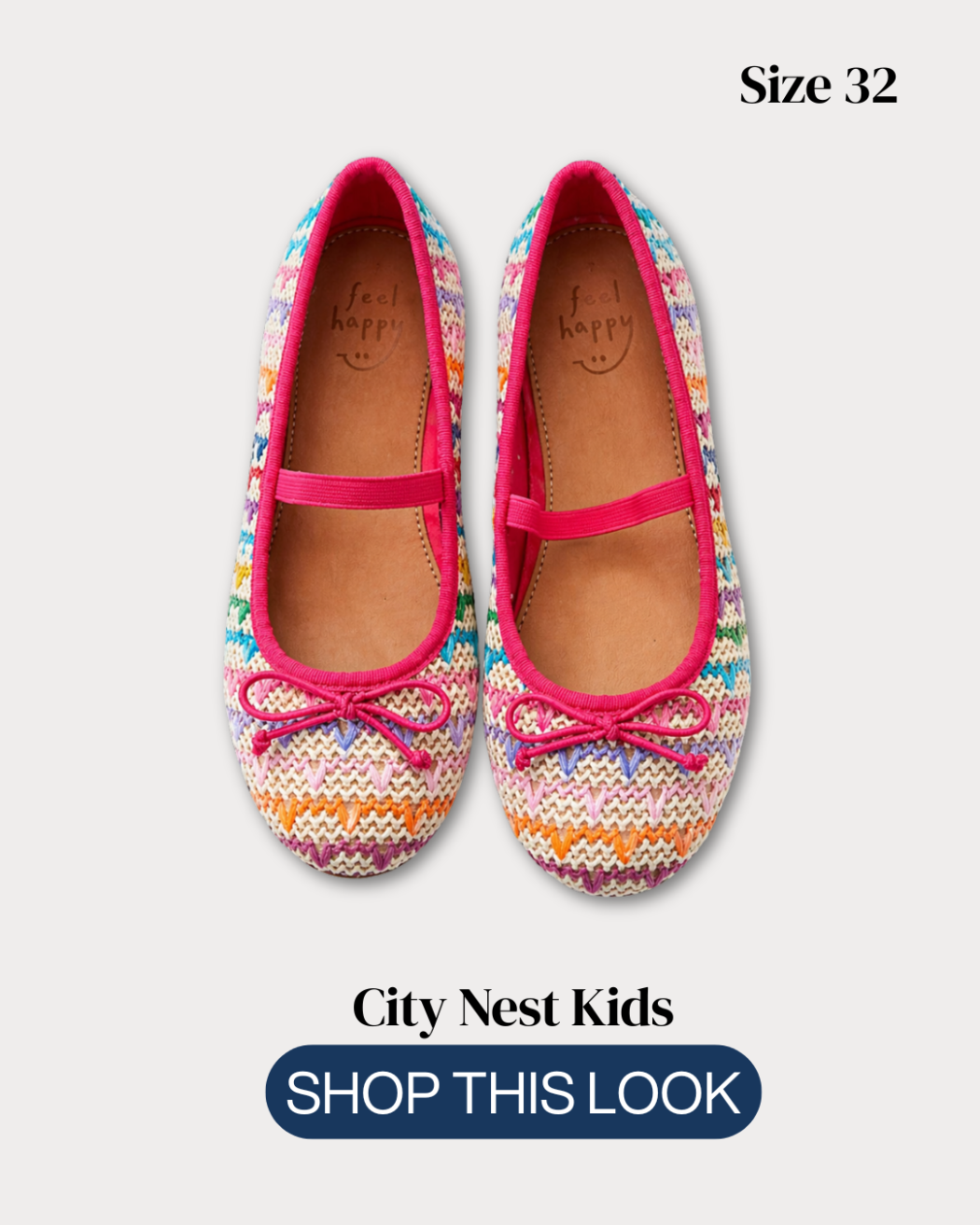 Next Rainbow Knit Ballet Flats Size 32 | City Nest Kids