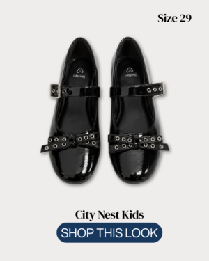 River Island Black Patent Bow Mary Jane Shoes Size 29 | City Nest Kids