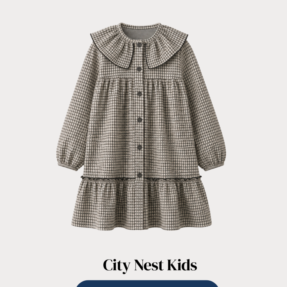 Zara Girls Check Collar Dress Age 5 | City Nest Kids