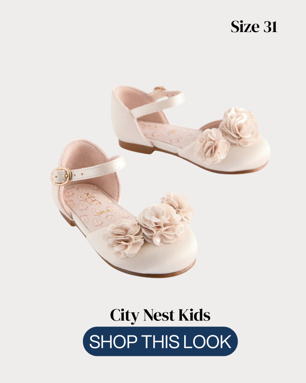 Next Girls Flower Occasion Shoes Size 31 | City Nest Kids