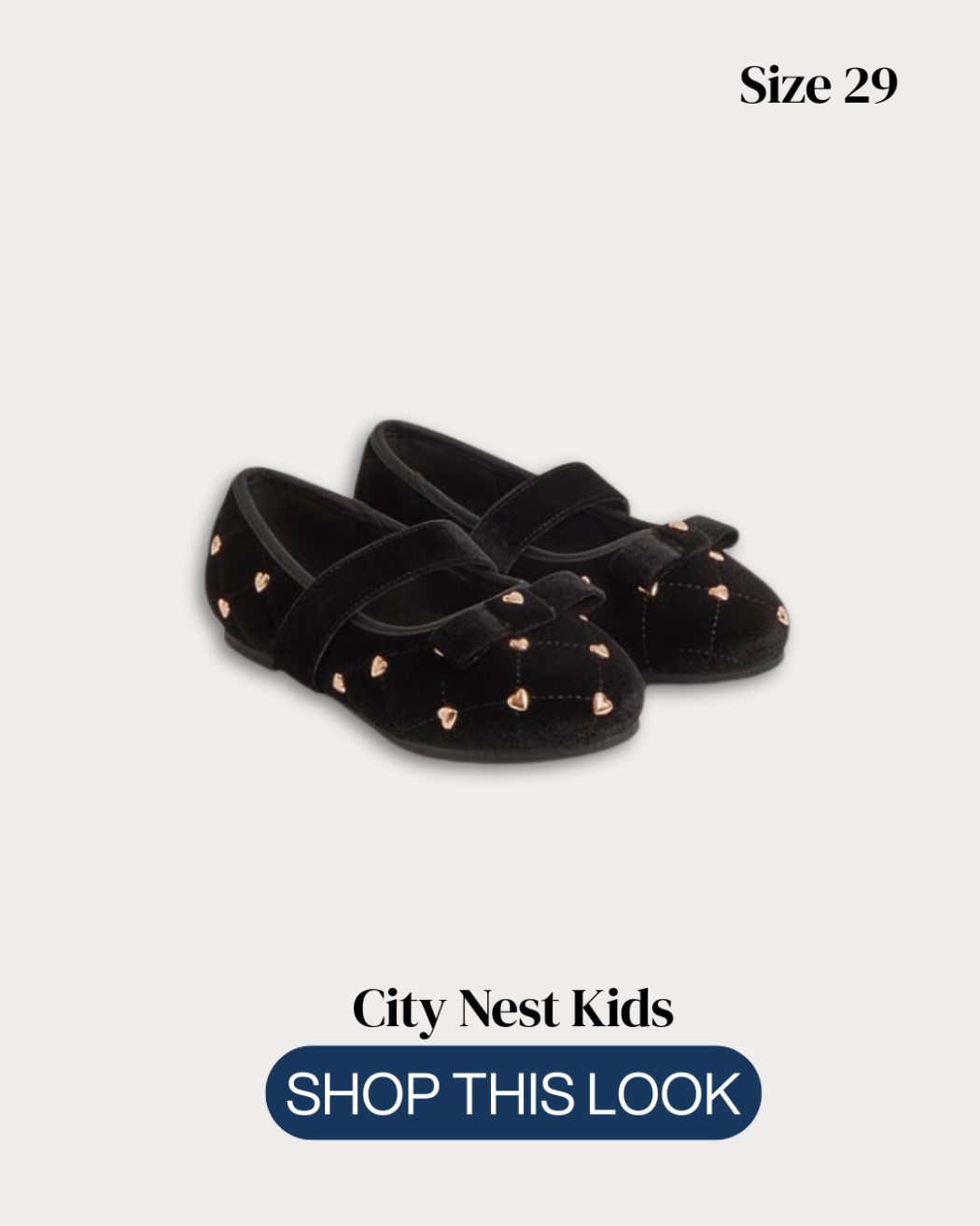 Copy of Copy of City Nest Kids (Instagram Post (45)) - 36 Monsoon Black Velvet Heart Ballet Flats Size 29 | City Nest Kids