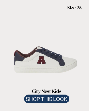 H&M Boys White and Navy Letter Sneakers Size 28 | City Nest Kids