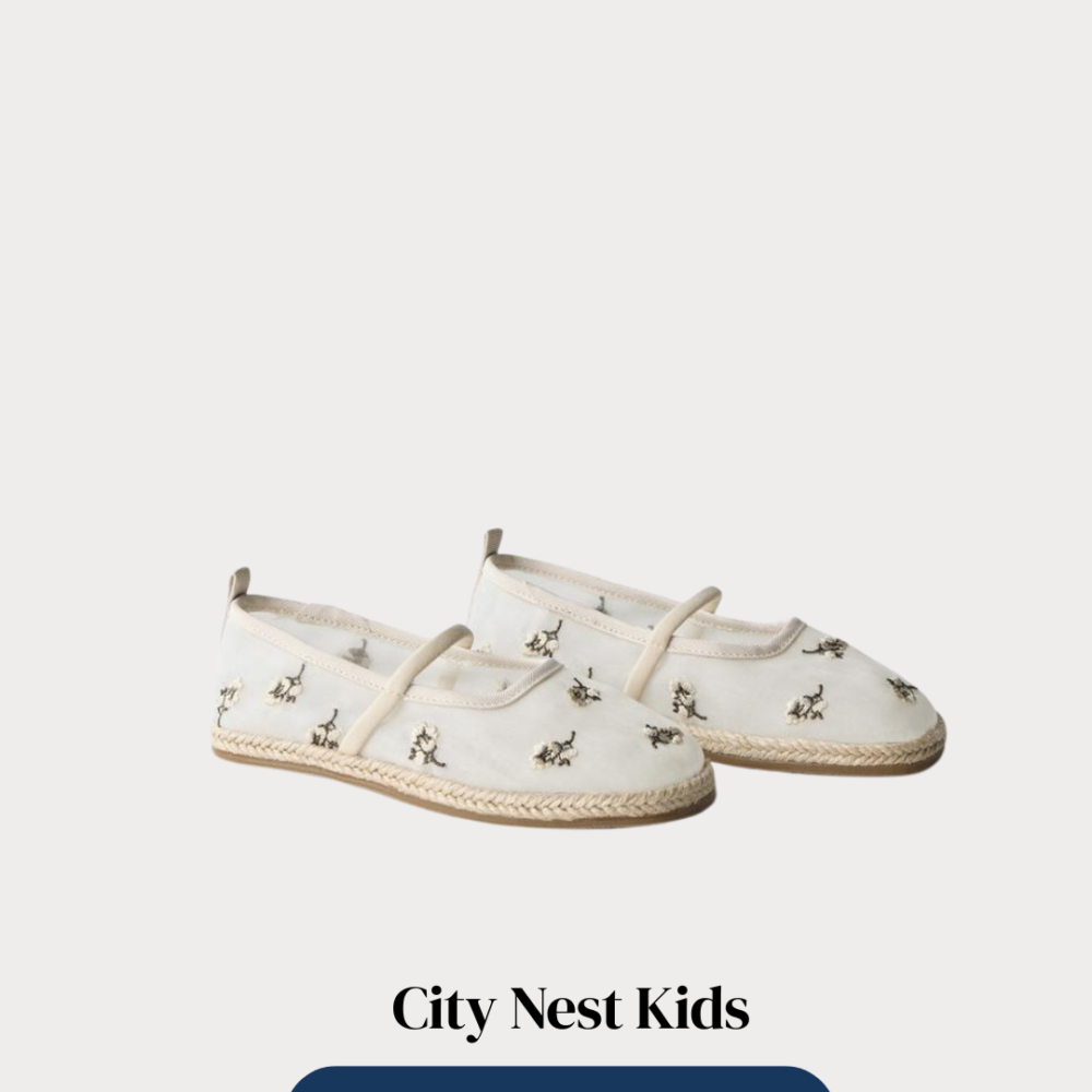Zara Girls Embroidered Ballet Flats Size 27 | City Nest Kids