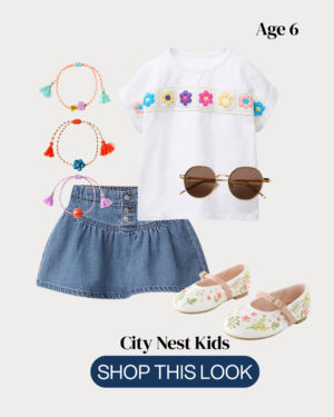 Copy of Copy of City Nest Kids (Instagram Post (45)) – 4 Zara Girls Floral Denim Skirt Outfit Age 6 | City Nest Kids