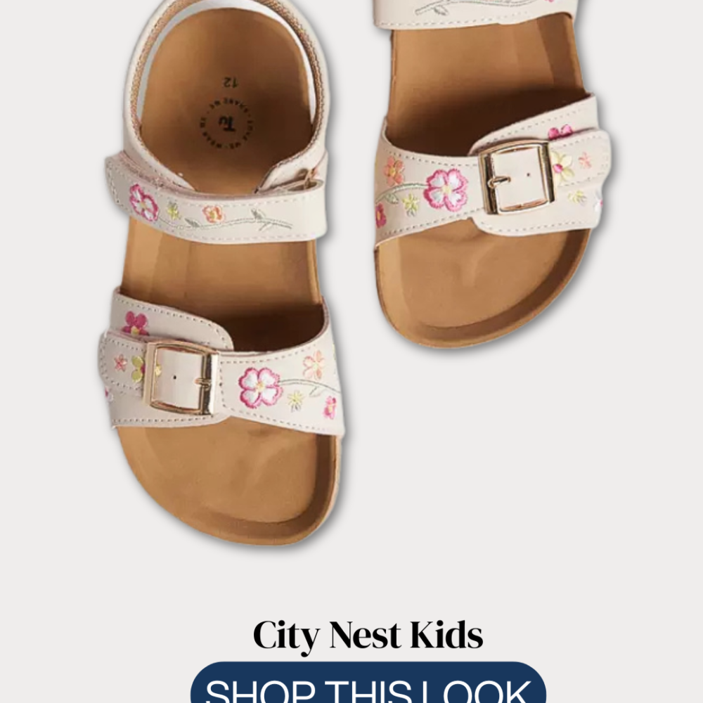 Copy of Copy of City Nest Kids (Instagram Post (45)) - 44 TU Floral Embroidered Sandals Size 32 | City Nest Kids