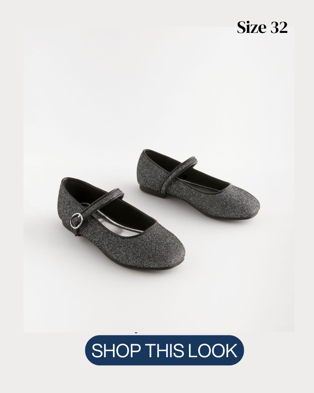 Next Girls Glitter Mary Jane Shoes Size 32 | City Nest Kids