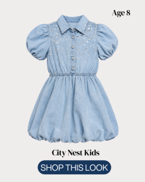 River Island Girls Denim Bubble Dress Age 8 | City Nest Kids