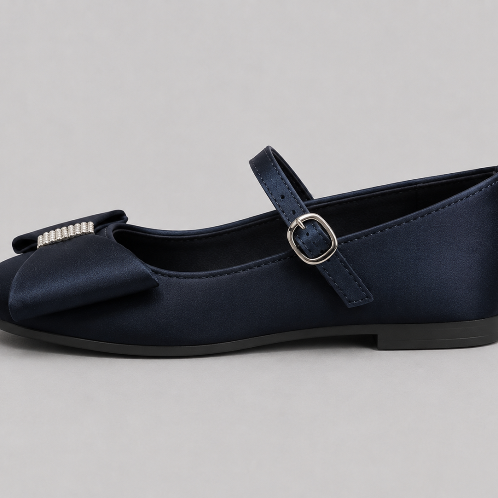 Monsoon Girls Navy Bow Occasion Shoes Size 32 | City Nest Kids