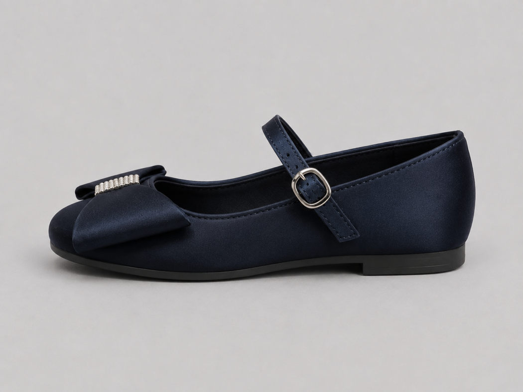 Monsoon Girls Navy Bow Occasion Shoes Size 32 | City Nest Kids