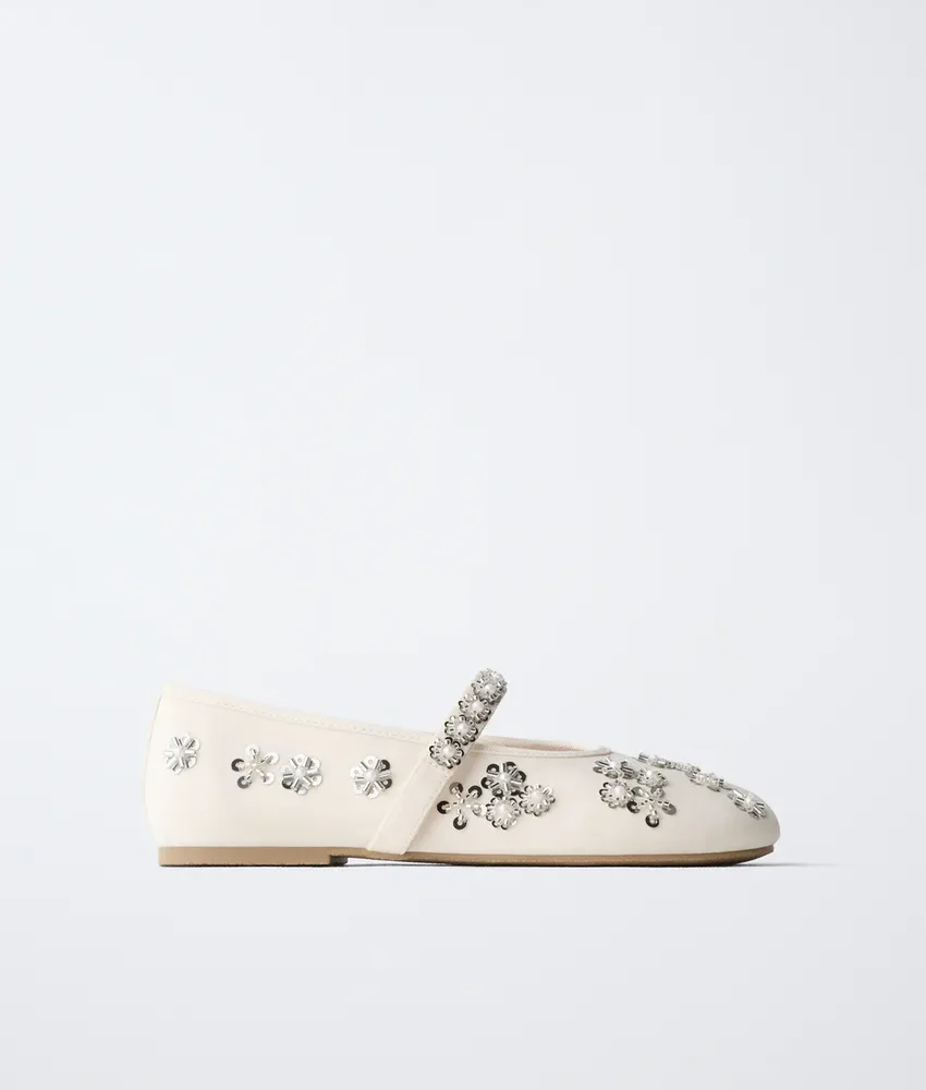 Zara Girls Embellished Ballet Flats Size 29 | City Nest Kids