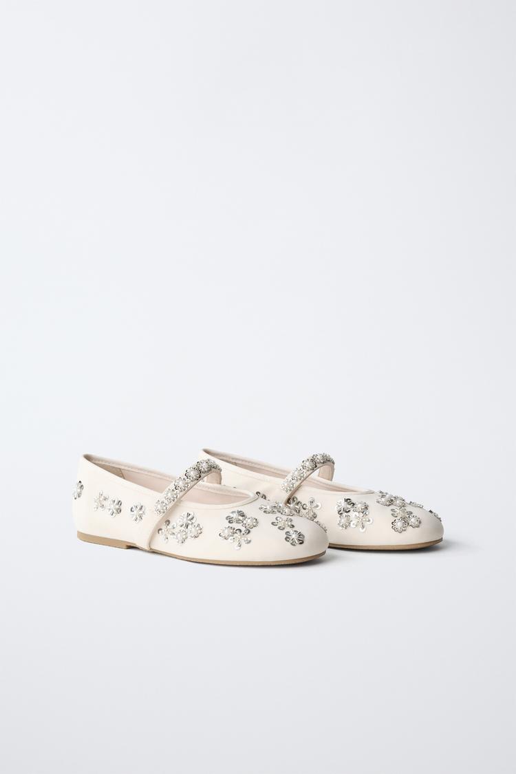 Zara Girls Embellished Ballet Flats Size 29 | City Nest Kids
