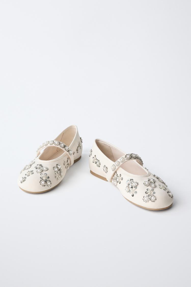 Zara Girls Embellished Ballet Flats Size 29 | City Nest Kids