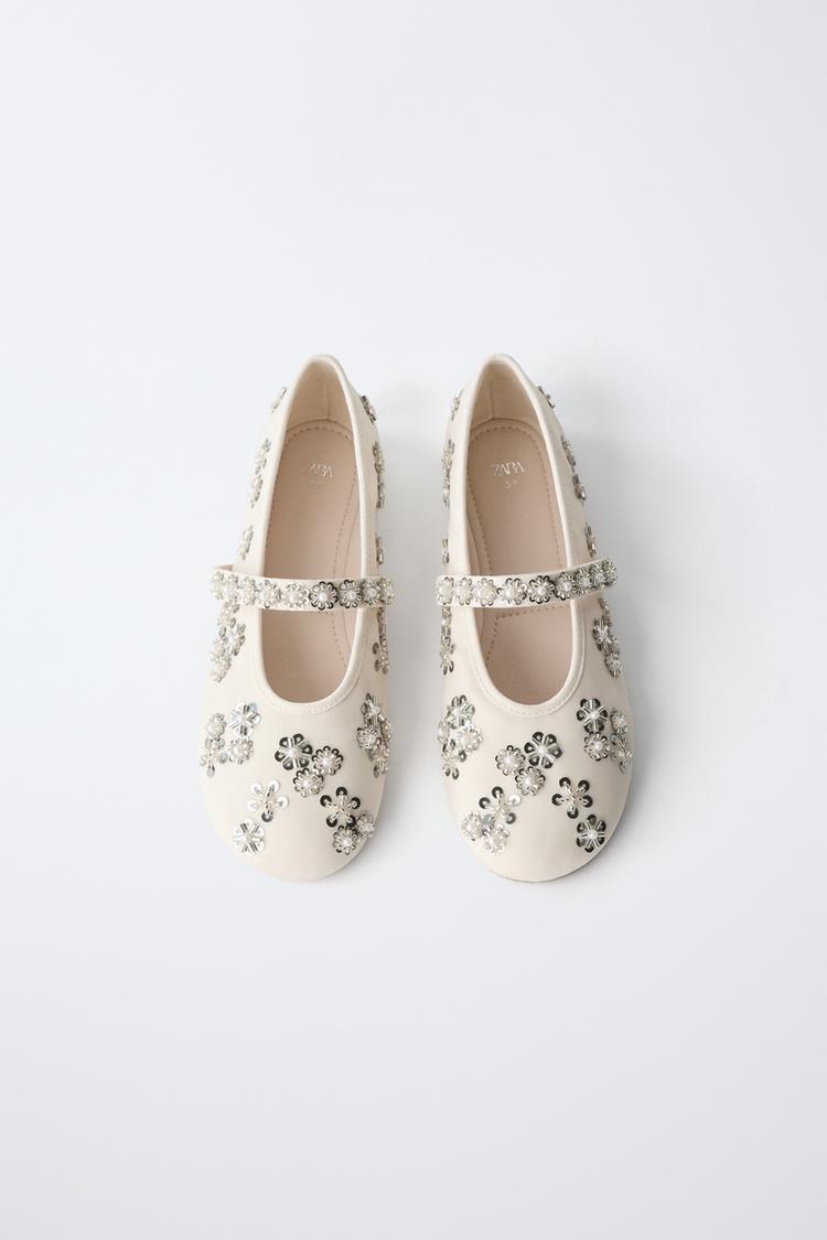 Zara Girls Embellished Ballet Flats Size 29 | City Nest Kids