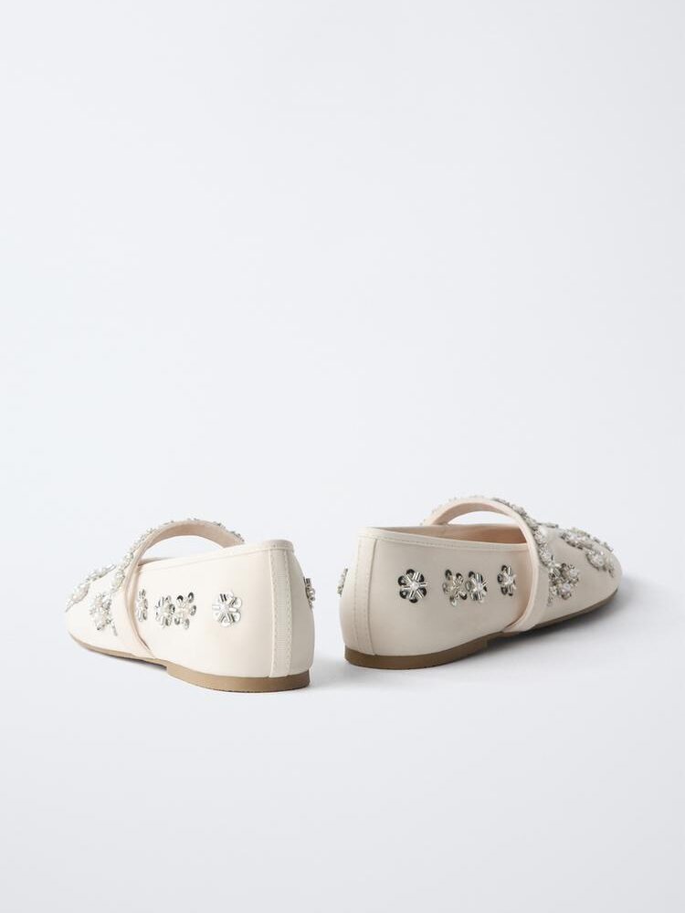 Zara Girls Embellished Ballet Flats Size 29 | City Nest Kids