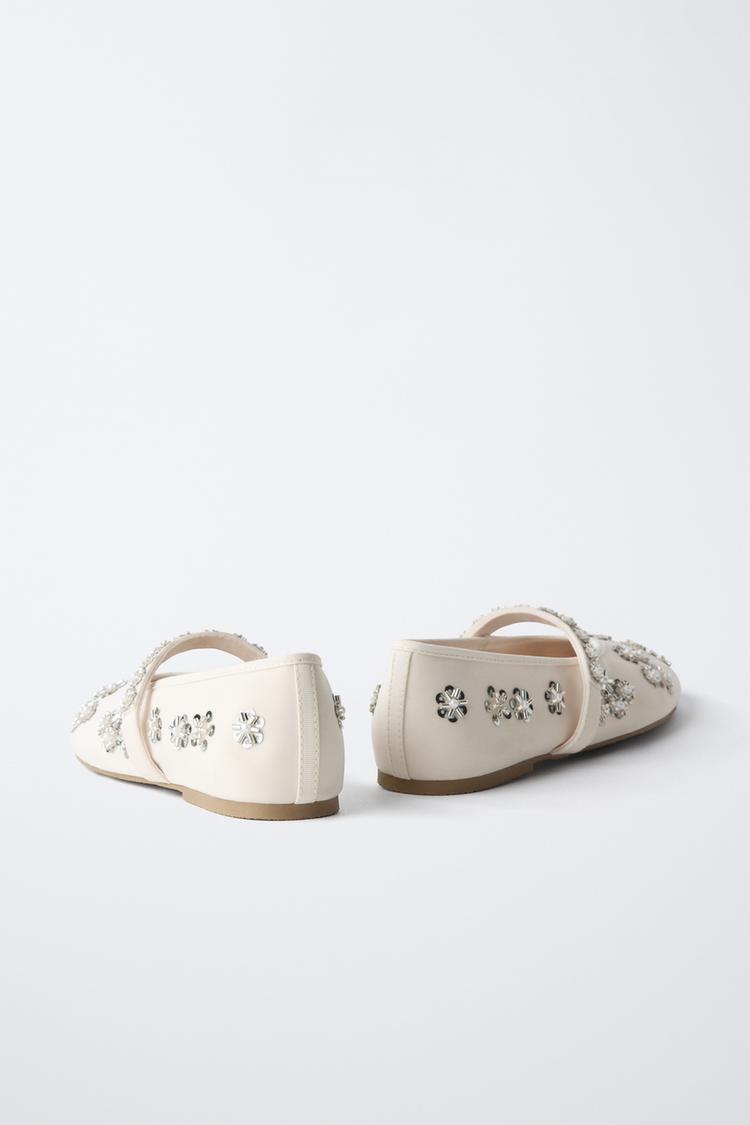 Zara Girls Embellished Ballet Flats Size 29 | City Nest Kids