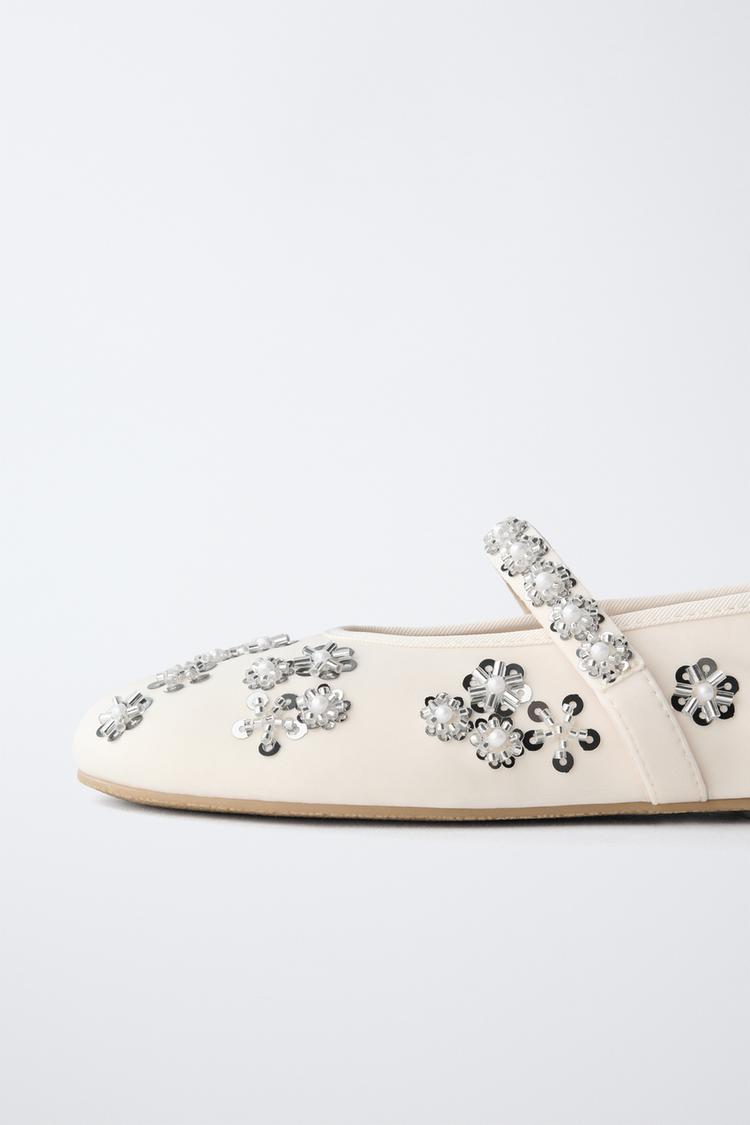 Zara Girls Embellished Ballet Flats Size 29 | City Nest Kids