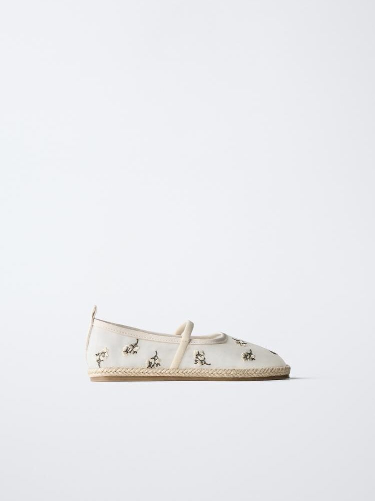 Zara Girls Embroidered Ballet Flats Size 27 | City Nest Kids